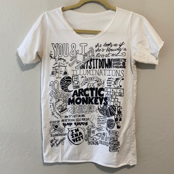 Vintage Tops - Arctic Monkeys Song Lyrics Band Tee Shirt